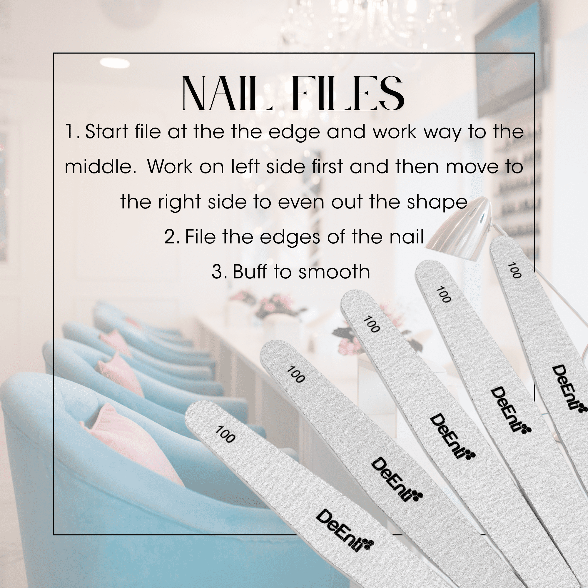 Premium Nail File - 100/180 Grit - 5 Pack - Image 6