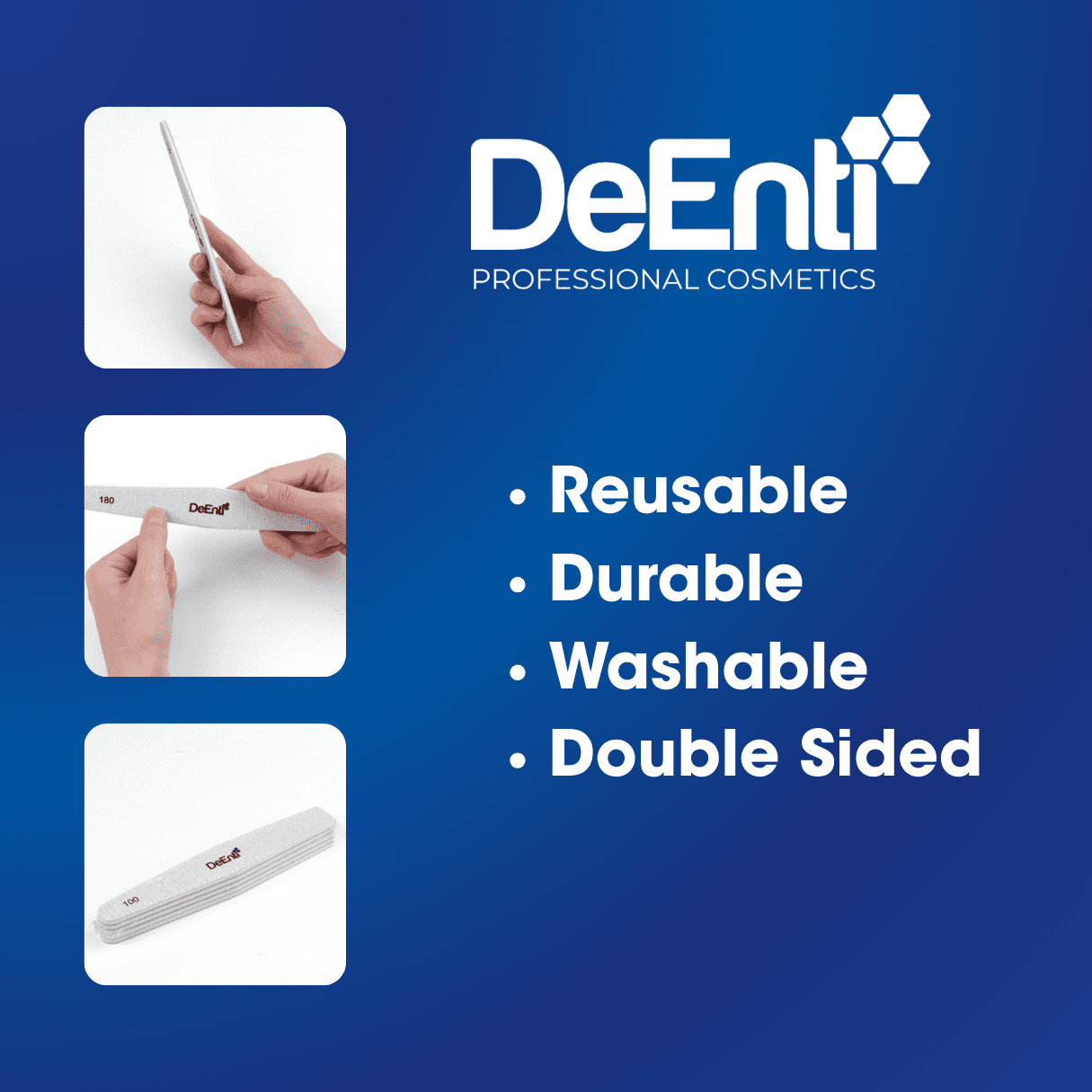 Premium Nail File - 100/180 Grit - 5 Pack - Image 3