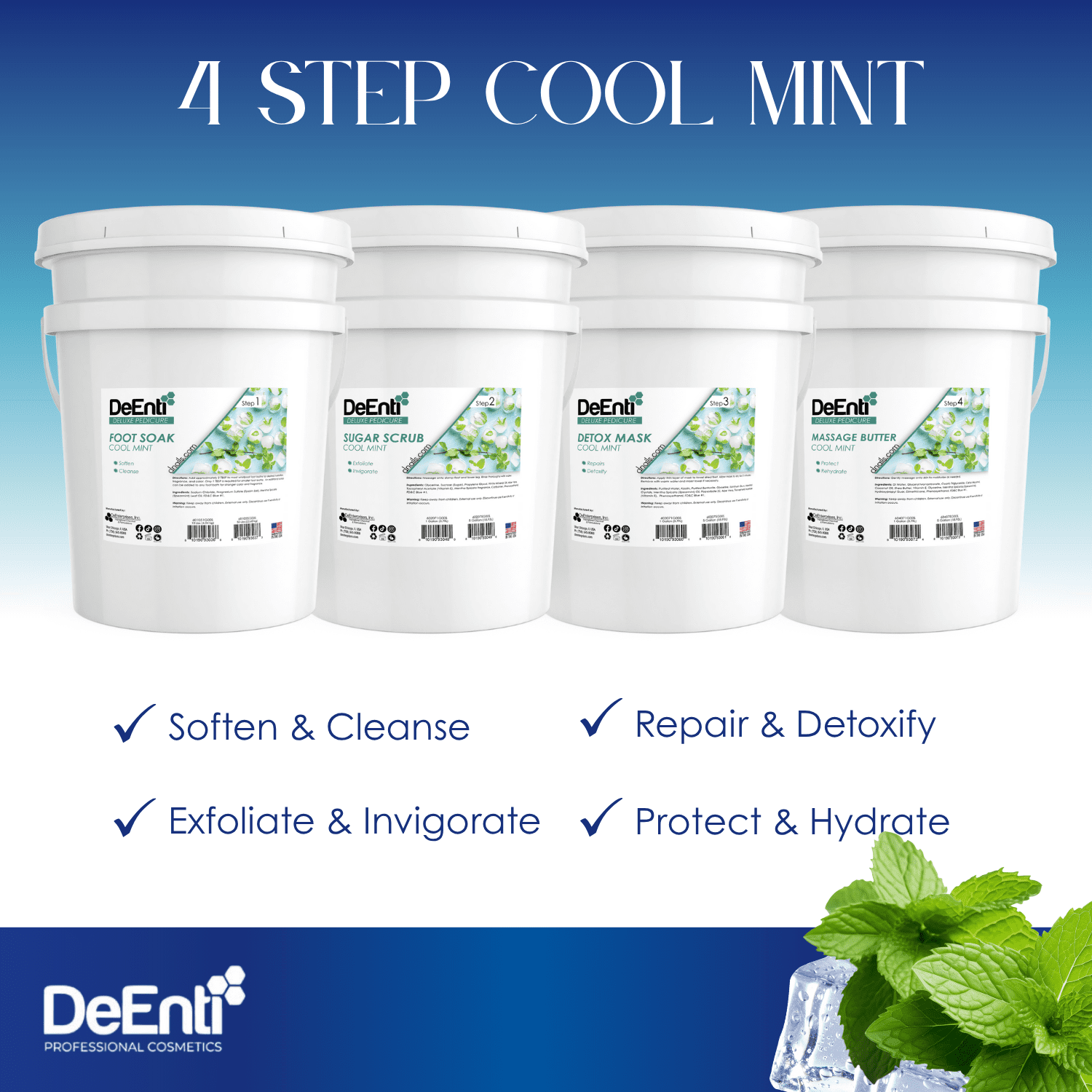 Cool Mint Deluxe 4 Step Pedicure - 5 Gallon - Image 2