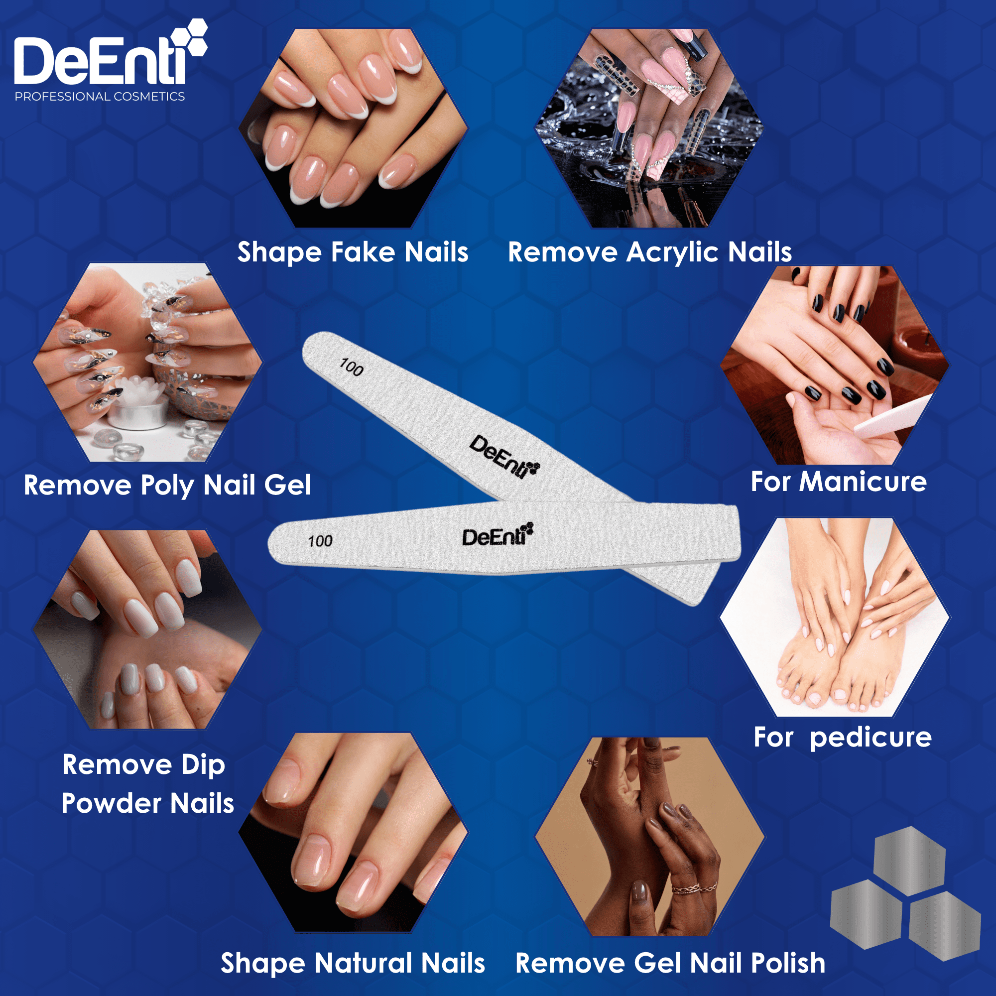 Premium Nail File - 100/180 Grit - 5 Pack - Image 4